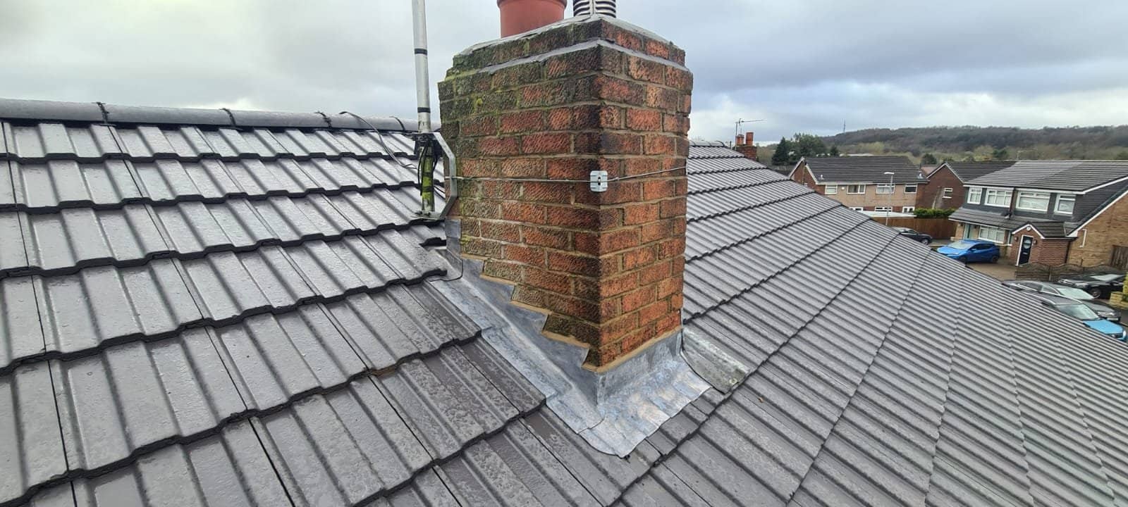 Leadwork on a chimney Manchester